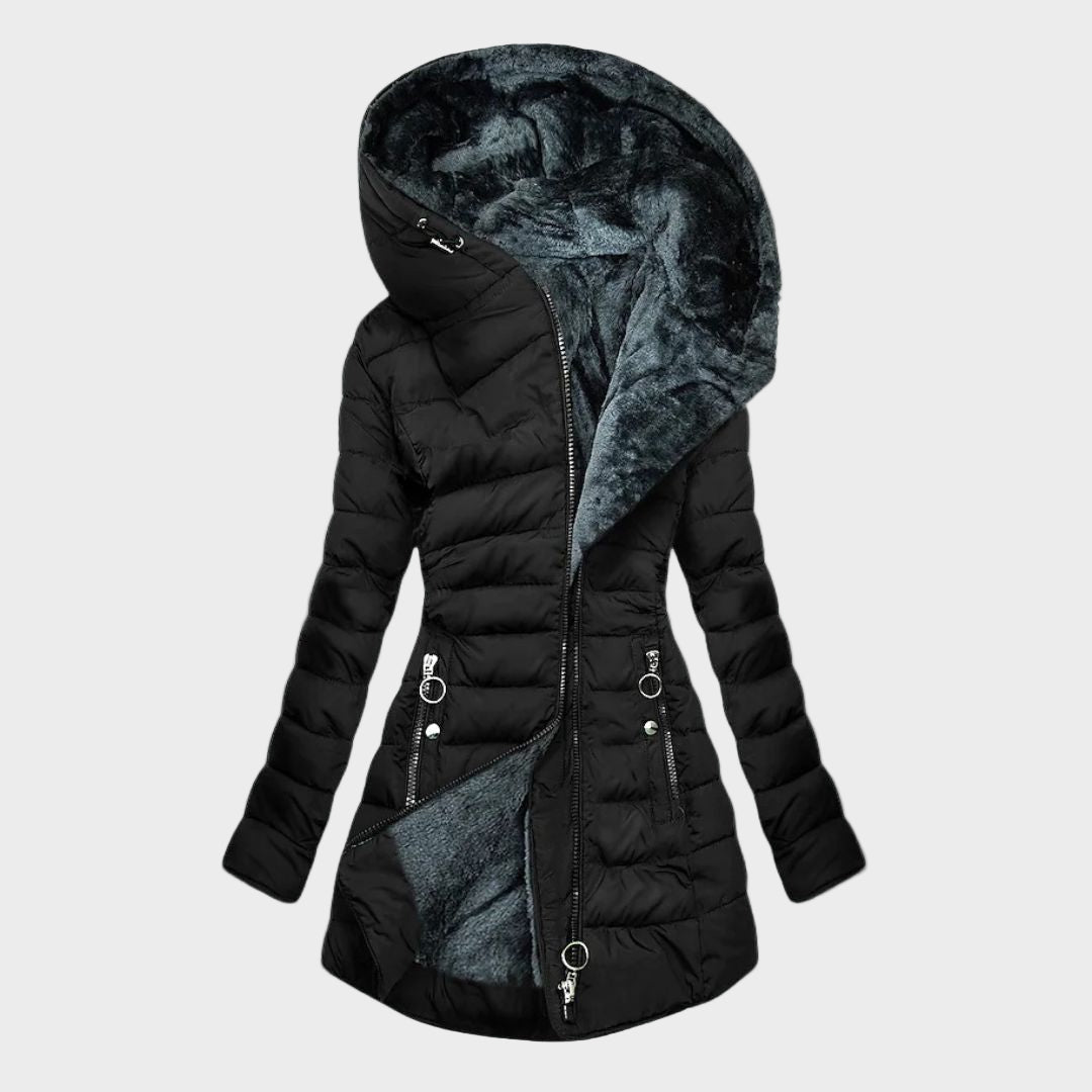 Elena - Téli kabát meleg bundával