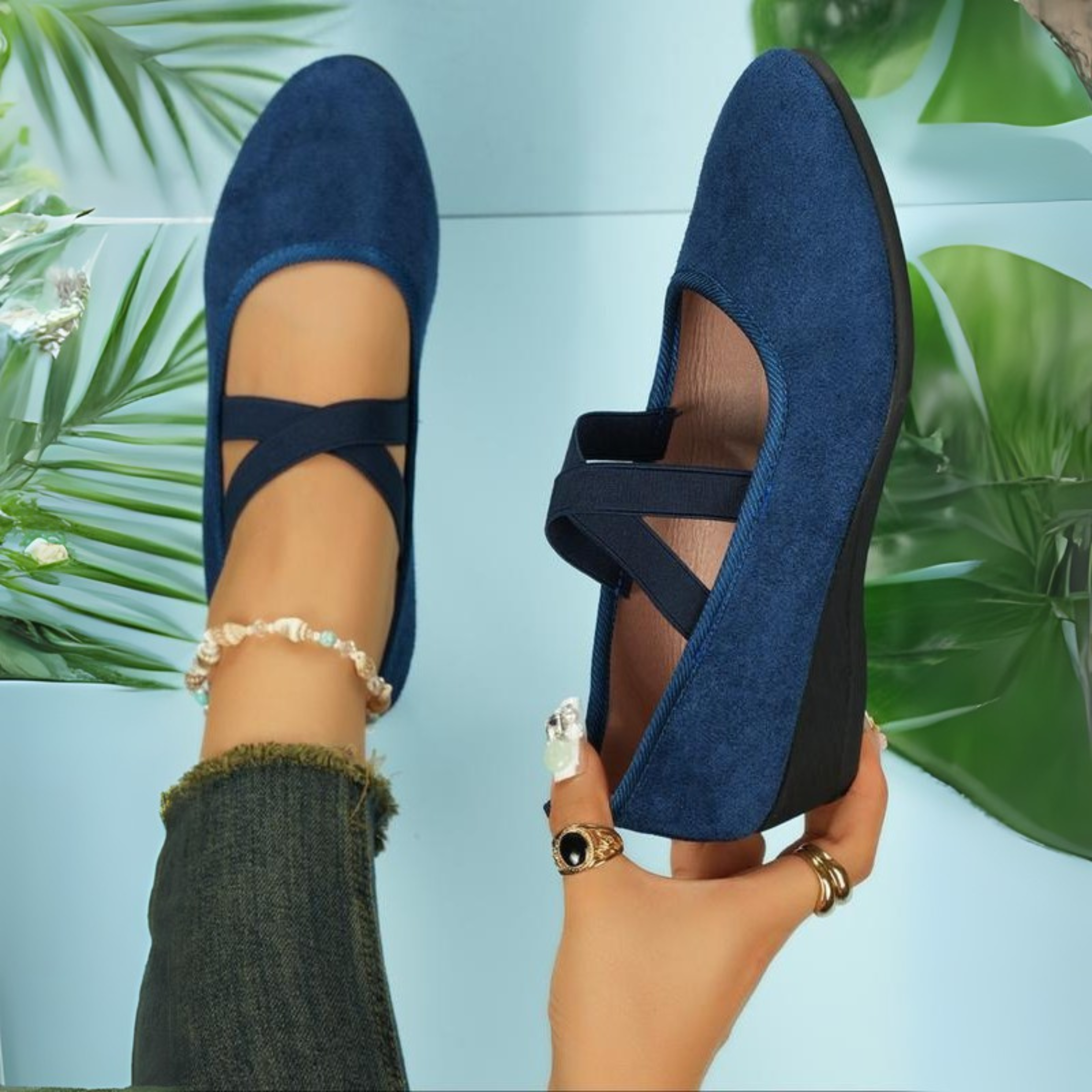 Rozália – Elegáns Wedge Balerina Cipő