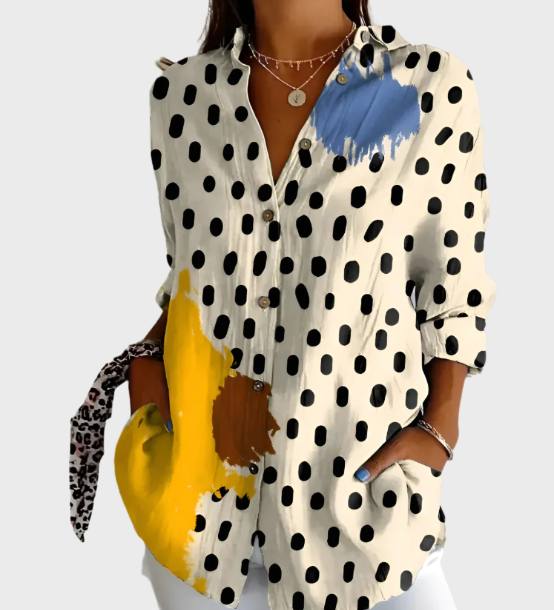 Virágmintás Pamut Blúz