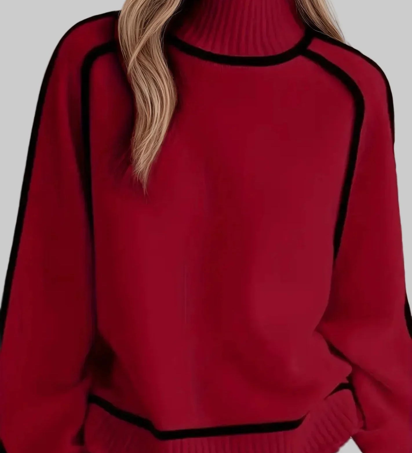 Basilika - Elegáns egyszínű pulóver magas gallérral