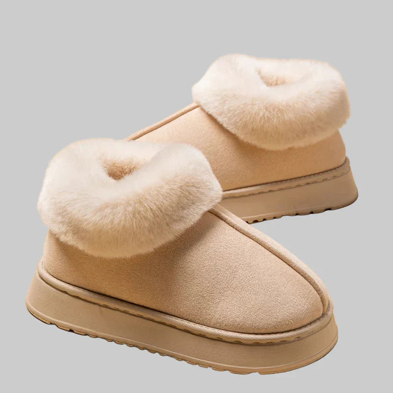 Clio - Kényelmes papucsok otthonra, bunda gallérral