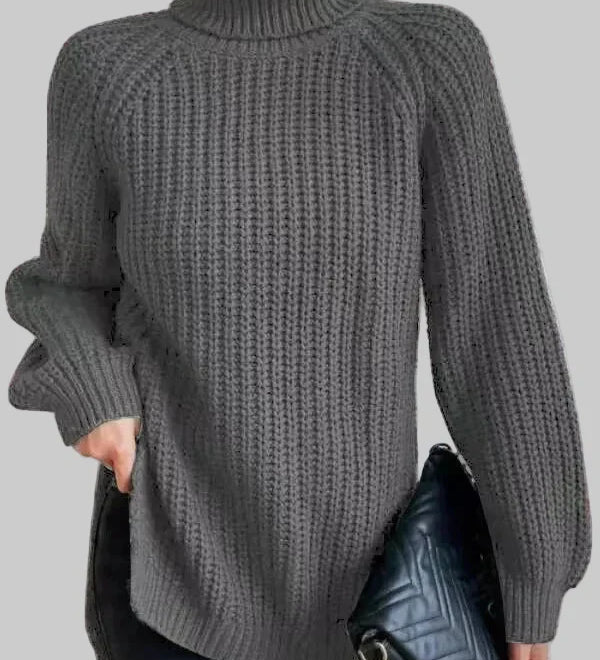 Mária - Meleg és bő pulóver gallérral