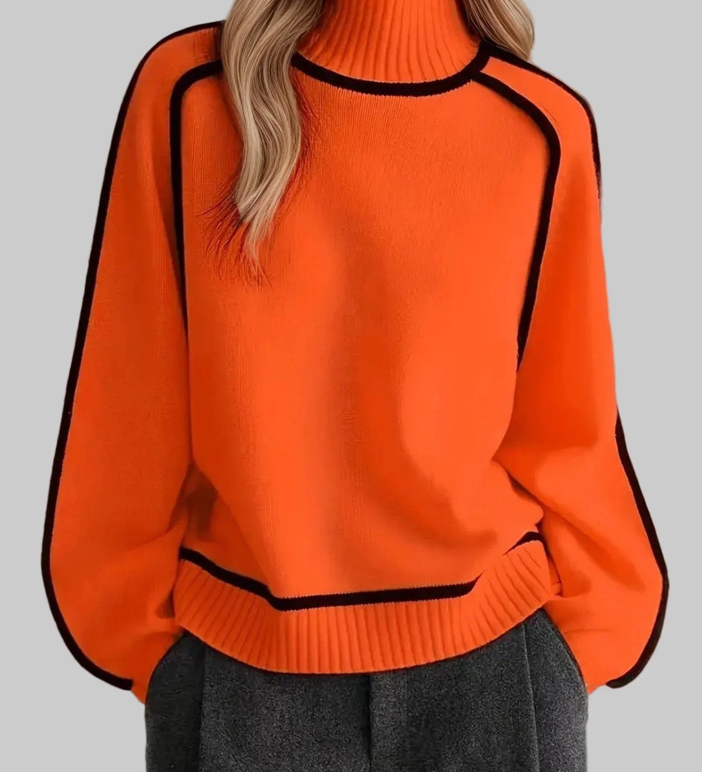 Basilika - Elegáns egyszínű pulóver magas gallérral