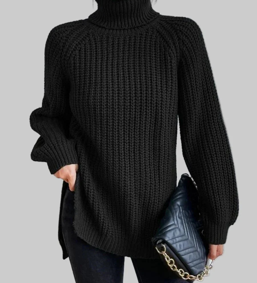 Mária - Meleg és bő pulóver gallérral