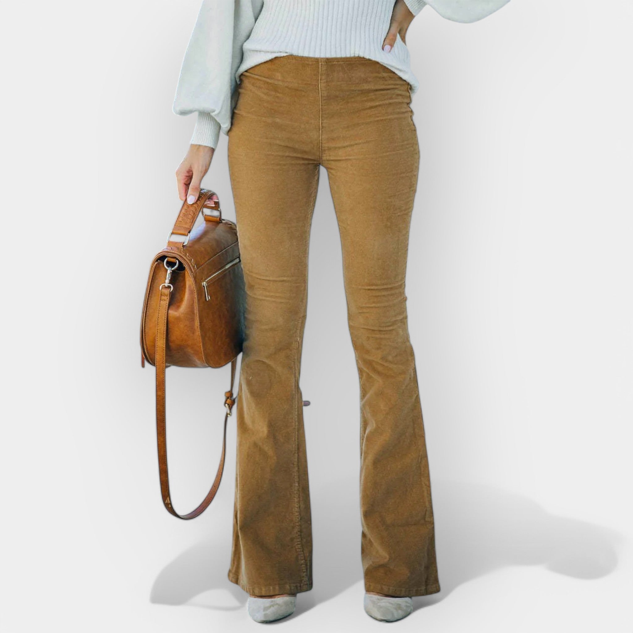 Magas Derékú Nadrág Széles Szárral