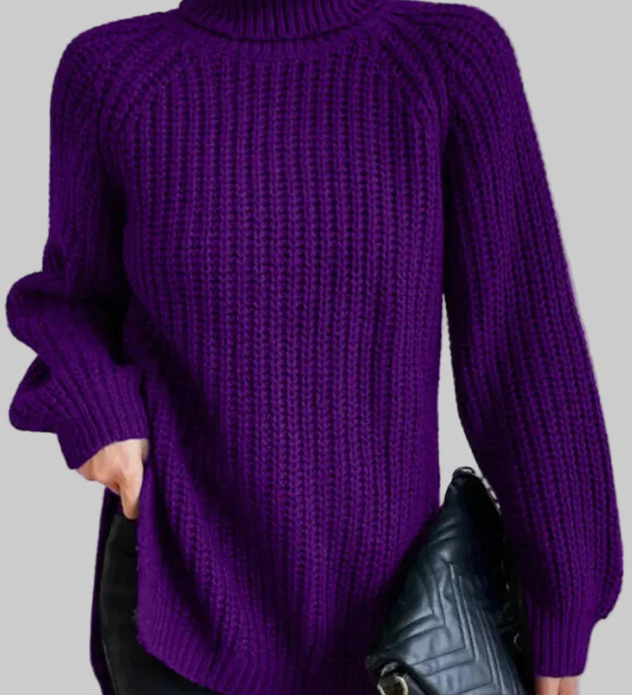 Mária - Meleg és bő pulóver gallérral