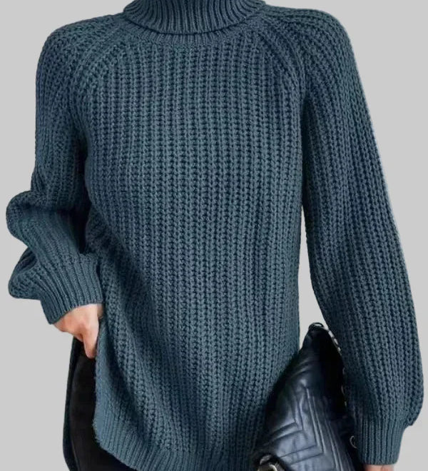 Mária - Meleg és bő pulóver gallérral